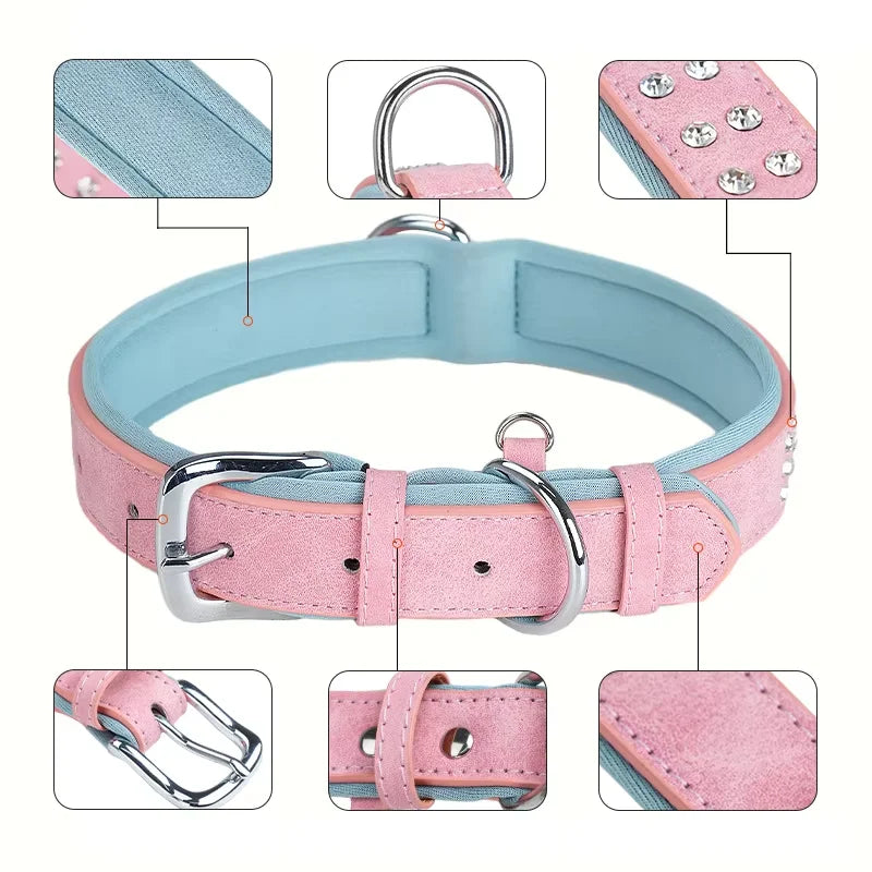 S-L Bling Rhinestone Puppy Dog Collars Personalized Small Dogs Chihuahua Collar for Small Dogs Cats Necklace Pet Accessories