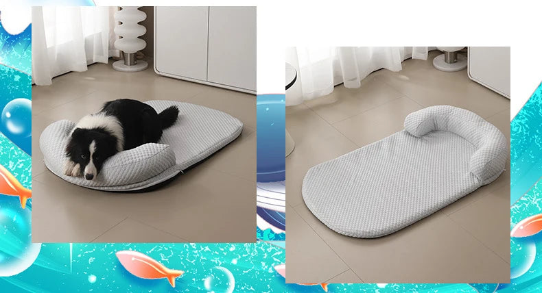 Removeable Summer Dog Bed Ice Silk Cooling Pet Mat Foam Sleeping Sofa Puppy Kennel Summer Cooling Fabric Dog Cat Bed Pet Cushion