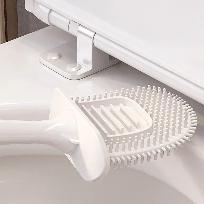 Silicone Toilet Brush Cleaning Products Home Wall Hanging Toilet Brush WC Cleaning Long Handle Brush Bathroom Accessories