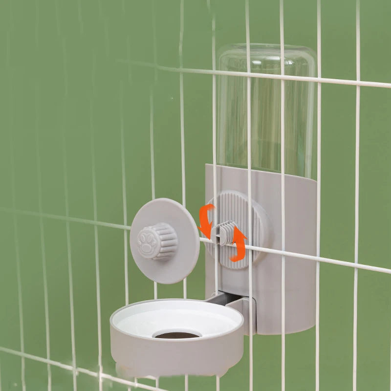 Food Container Dispenser Bowl For Puppy Cats Rabbit Cats Dogs Drinking Fountain Automatic Pet Water Bottle Cage Hanging Feeder