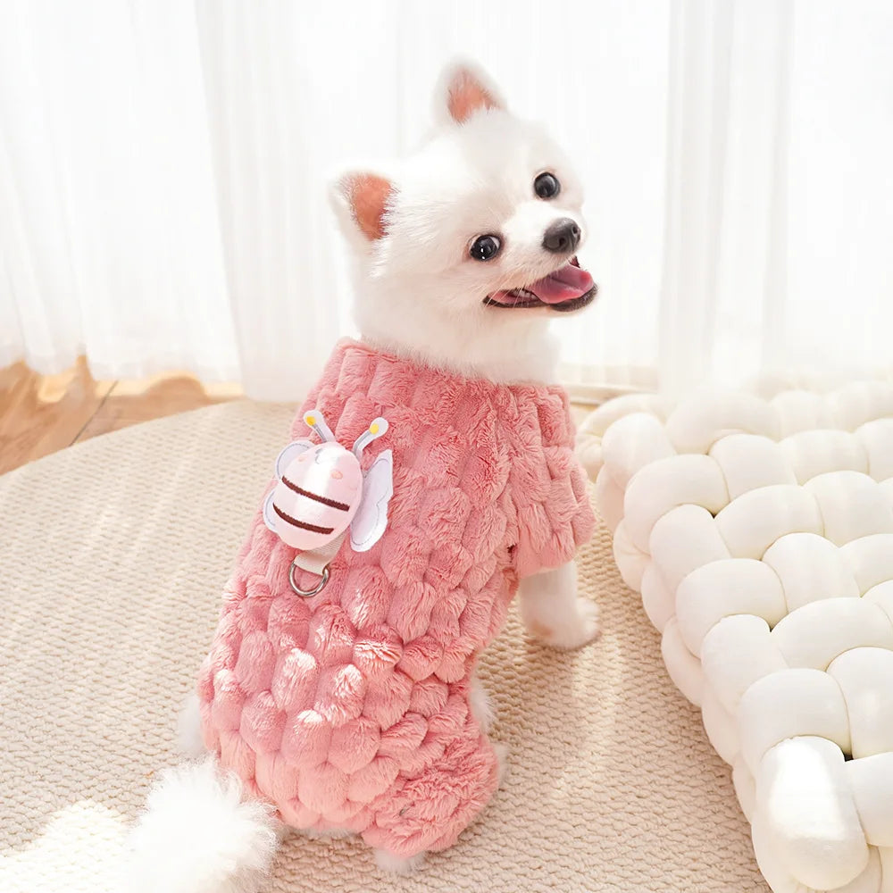 Warm Fleece Pet Overalls for Small Dogs Cats Jumpsuit Puppy Clothes French Bulldog Chihuahua Pajamas Poodle Outfits Pet Clothes
