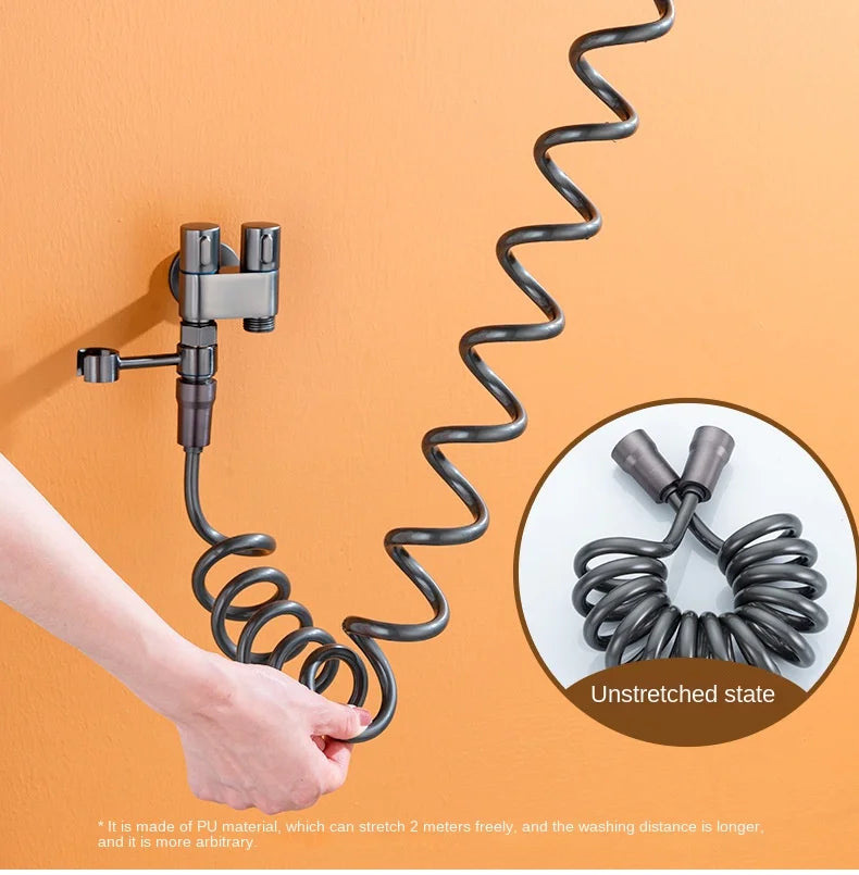 Double Outlet angle valve wall-mounted double outlet bidet toilet accessories Hygienic shower toilet bidet sprayer shower head