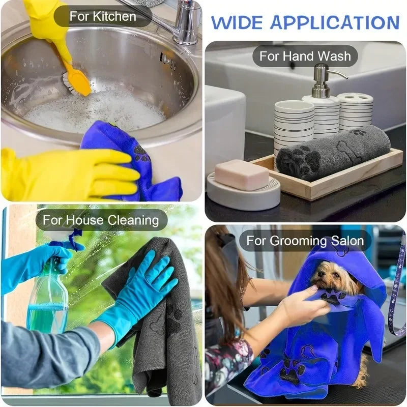 Dog Towel Drying Dog Cat Pet Towel Puppy Microfiber Quick Drying Dog Claw Bath Towel Pet Bath Products Absorbent Pet Supplies