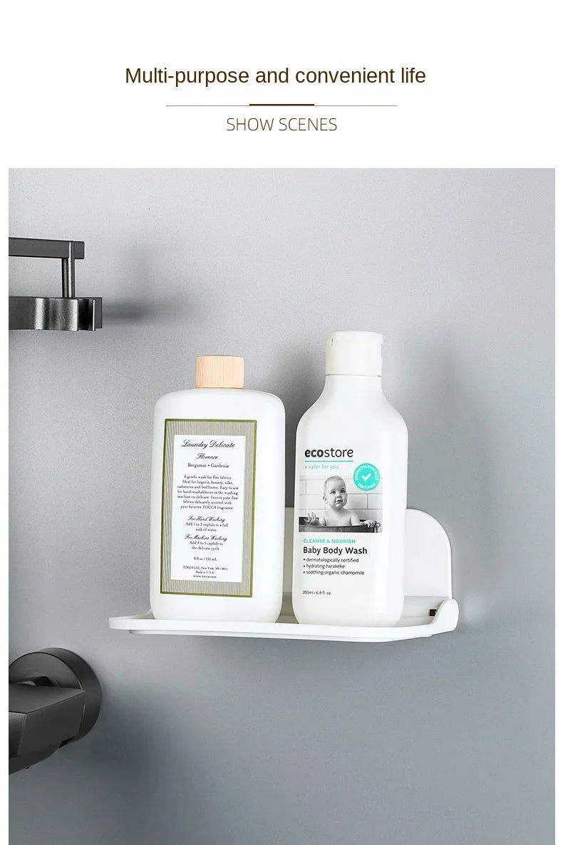 Folding Wall Mounted Shelf Saving Space Foldable Storage Rack Punch-Free Phone Holder Wifi Router Storage Tray BathroomOrganizer