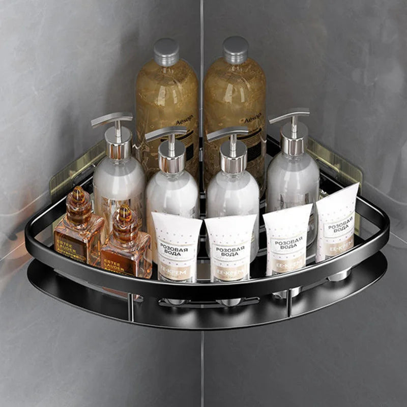 Bathroom No-Nail Shelf Shower Corner Shelf Aluminum Shampoo Shelf Shower Organizer Bathroom Accessories