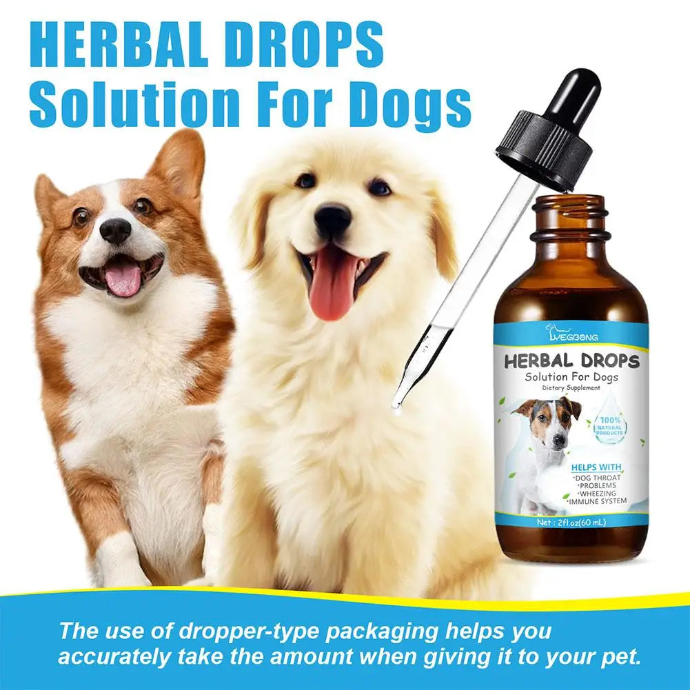 Dog Cough Drop Wet Medicine Sore Throat Soother Sneezing Cough Relief Anti Inflammation Itching Relief Natural Pet Cough Liquid