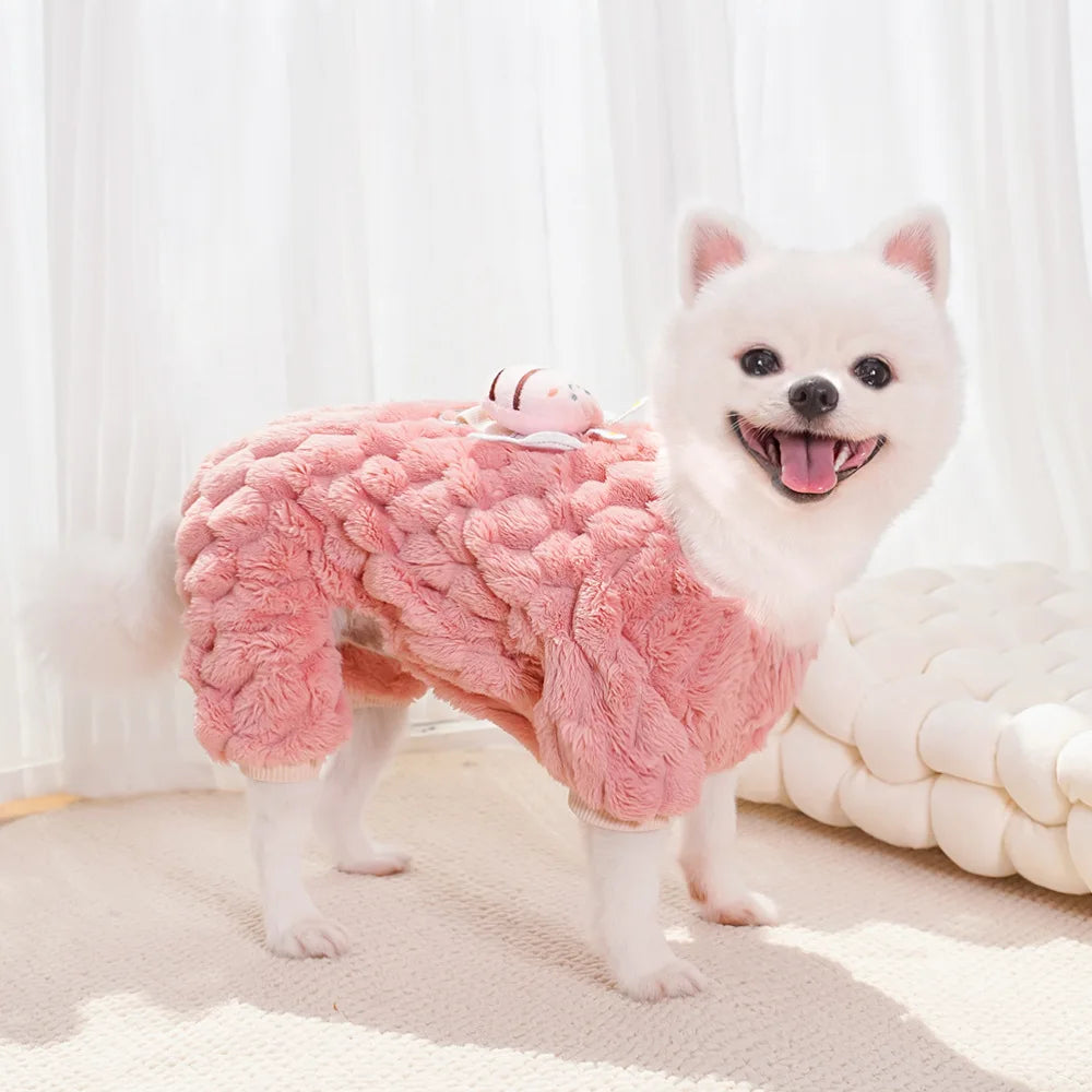 Warm Fleece Pet Overalls for Small Dogs Cats Jumpsuit Puppy Clothes French Bulldog Chihuahua Pajamas Poodle Outfits Pet Clothes