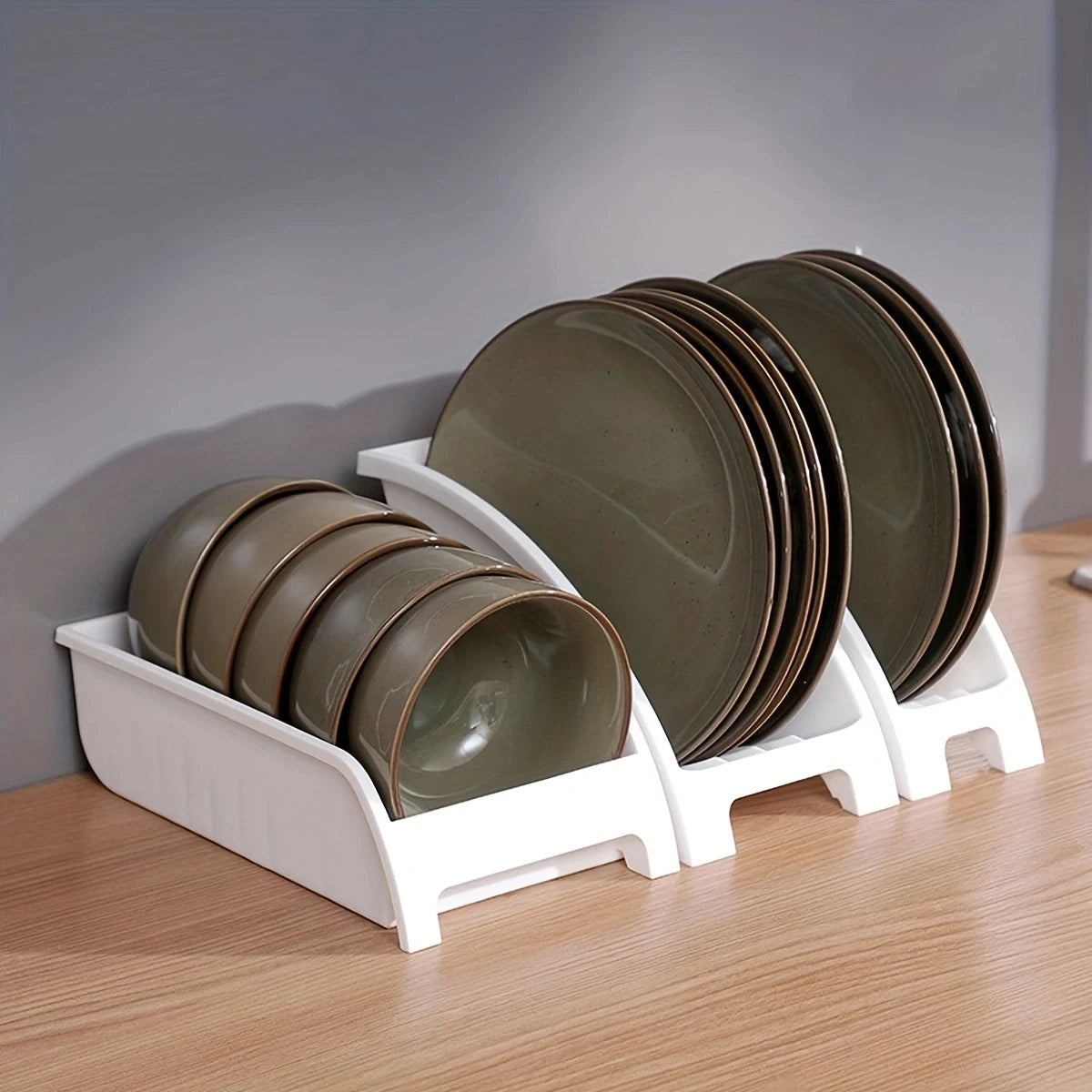 1pc-white kitchen storage rack, bowl, plate, cutlery storage rack, drainage rack, multifunctional household storage rack