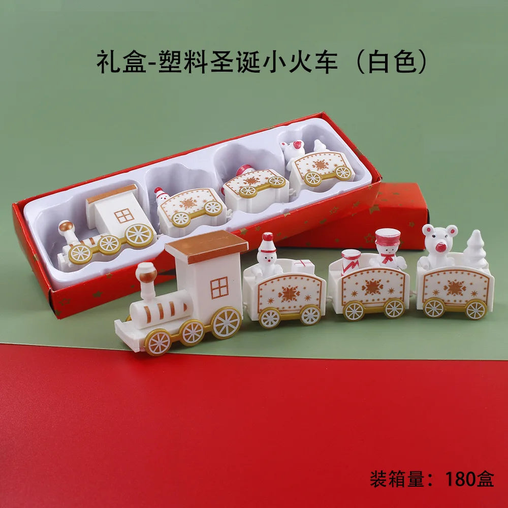 Plastic Christmas Train Merry Christmas Decorations for Home 2024 Cristmas Ornament Xmas Noel Gifts Happy New Year 2025