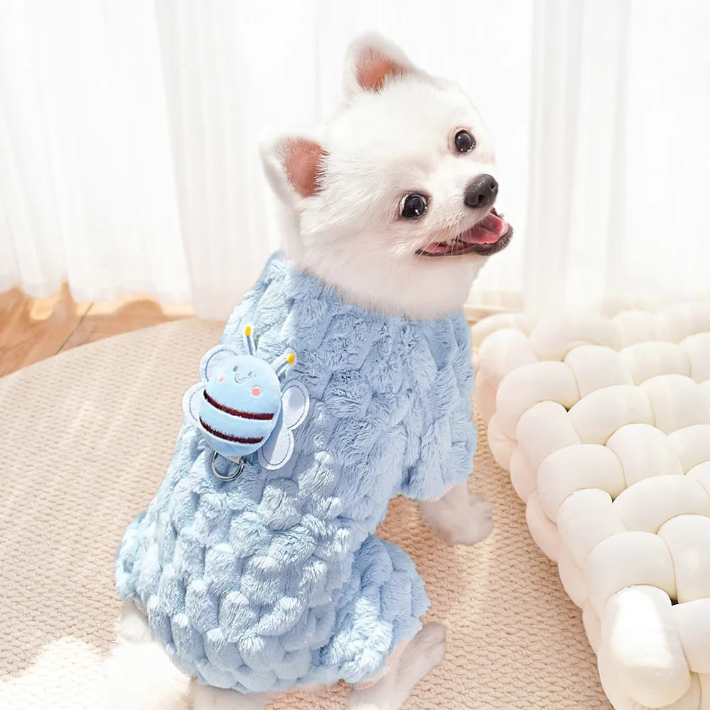 Warm Fleece Pet Overalls for Small Dogs Cats Jumpsuit Puppy Clothes French Bulldog Chihuahua Pajamas Poodle Outfits Pet Clothes