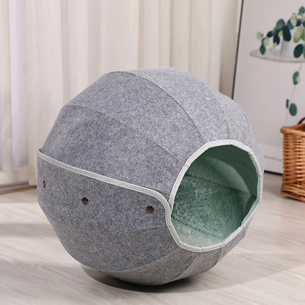 1pcs Pet Spherical Foldable Multiplayability Cat Toy Bed Interactive Cat Tunnel Toy Dual-Use Indoor Toy Cat House Kitten Mat