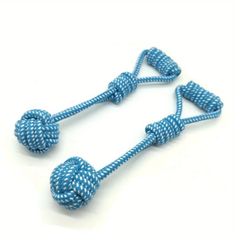 1pcs Dog Cotton Rope Toy Molar Bite Resistant Braided Rope Knot Toy Medium Large Hand Pull Toy Pet Random Color