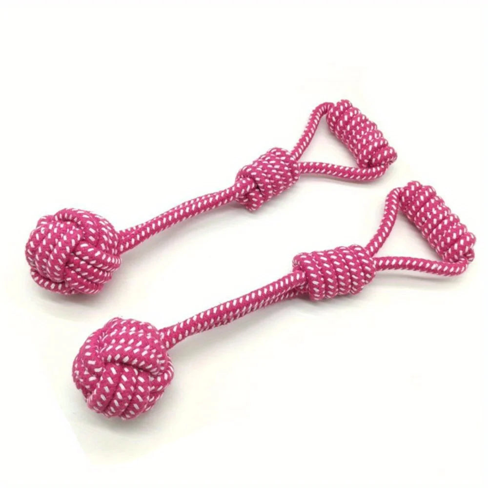 1pcs Dog Cotton Rope Toy Molar Bite Resistant Braided Rope Knot Toy Medium Large Hand Pull Toy Pet Random Color