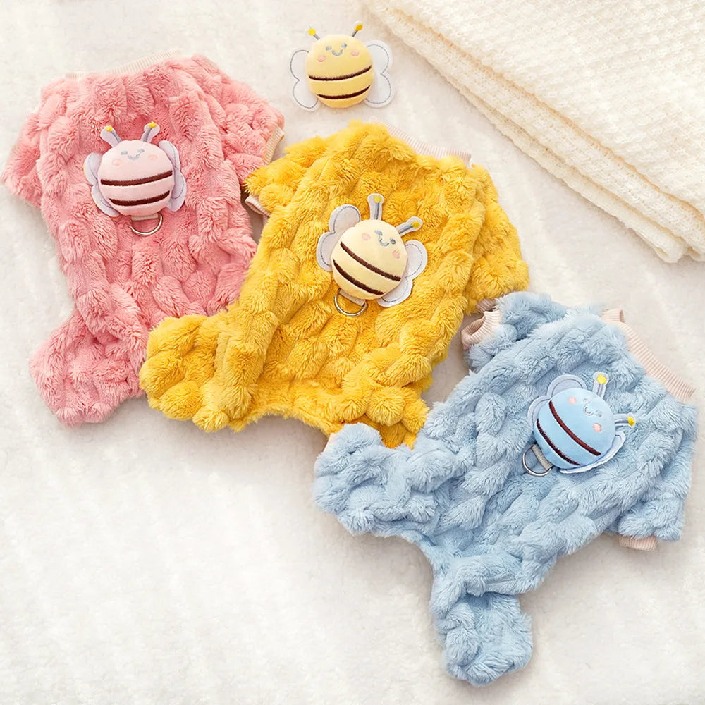 Warm Fleece Pet Overalls for Small Dogs Cats Jumpsuit Puppy Clothes French Bulldog Chihuahua Pajamas Poodle Outfits Pet Clothes