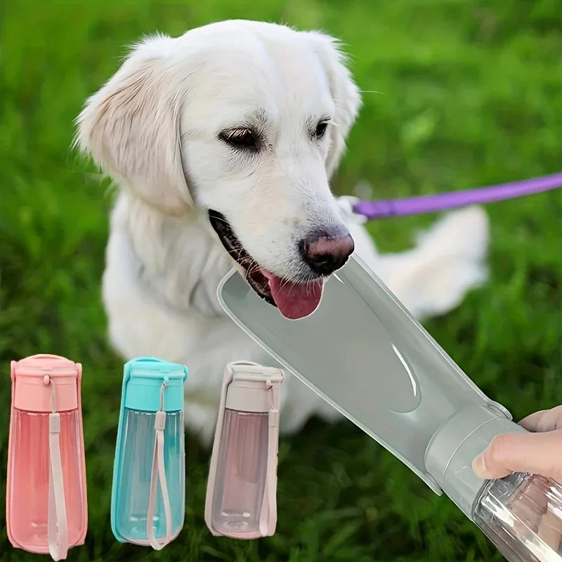 1pc Portable Pet Water Bottle For Dogs Cats, Plastic Pet Foldable Water Dispenser With Lanyard For Outdoor Walking Traveling