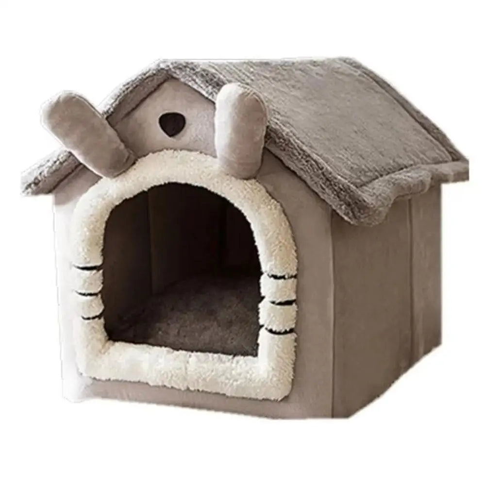 Cat Bed House Winter Sleeping Cave Collapsible Removable Washable Pet House Puppy Cave For Small Dogs And Cats Pet Supplies