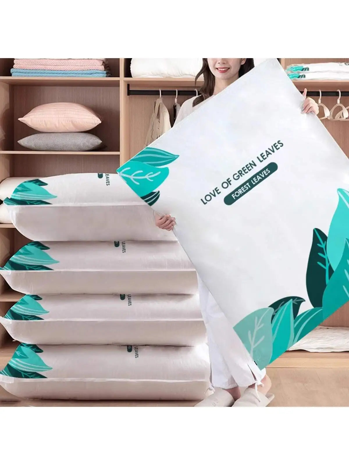 1PC-Reusable Vacuum Storage Bag Travel Clothes Blankets Comforters Compression Space Saving and Special