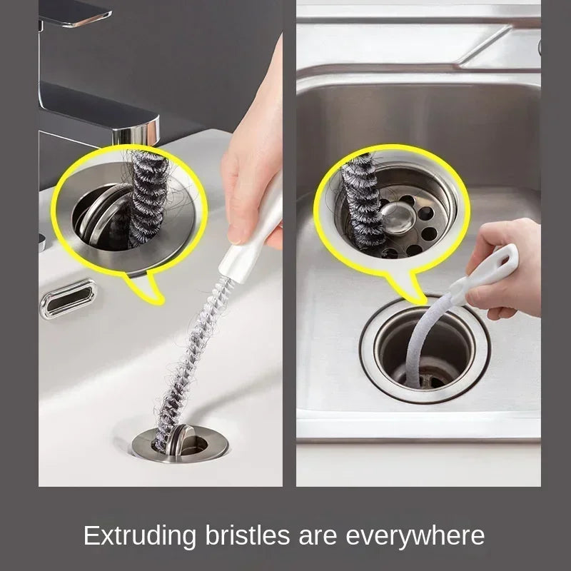 Pipe Dredging Brush Long Clean Kitchen Bathroom Hair Sewer Sink Cleaning Drain Pipe Flexible Cleaner Clog Plug Hole Remover Tool