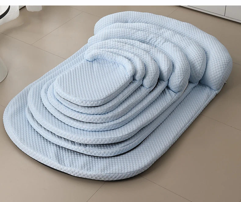 Removeable Summer Dog Bed Ice Silk Cooling Pet Mat Foam Sleeping Sofa Puppy Kennel Summer Cooling Fabric Dog Cat Bed Pet Cushion