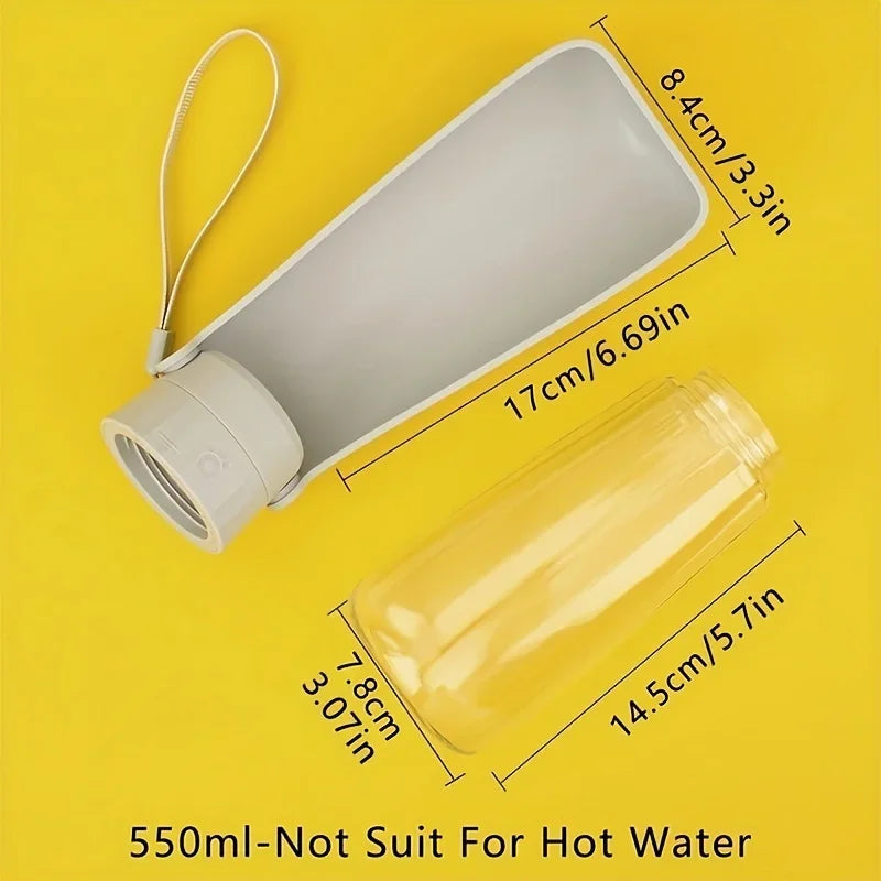 1pc Portable Pet Water Bottle For Dogs Cats, Plastic Pet Foldable Water Dispenser With Lanyard For Outdoor Walking Traveling