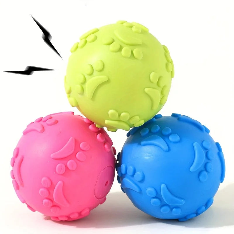 Aggressive Chew Toys for Dogs Indestructible Floating Rubber Sound Squeaky Ball Pet Training Thorn Balls Latex Teething Toy