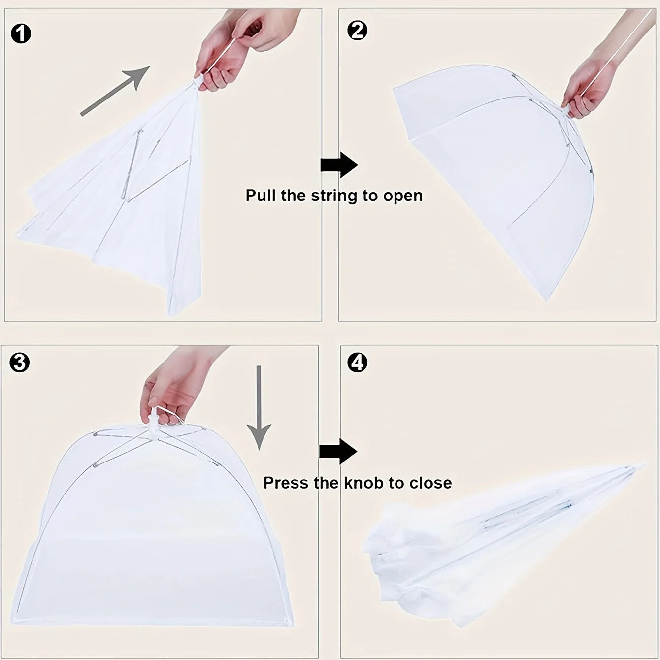 1PC-Food Covers Mesh Foldable Kitchen Anti Fly Mosquito Tent Dome Net Umbrella Picnic Protect Dish Cover Kitchen Accessories