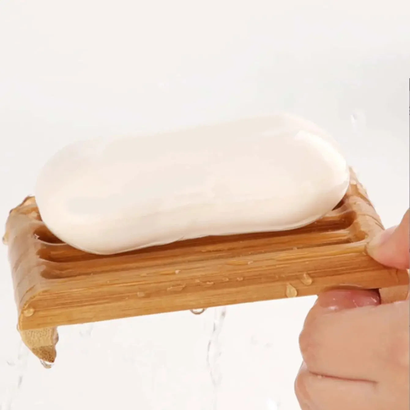 1pc Household Soap Holder, Wooden Creative Drain Soap Holder, Soap Tray, Bamboo Wood Soap Box, Household Hotel Toilet Soap 