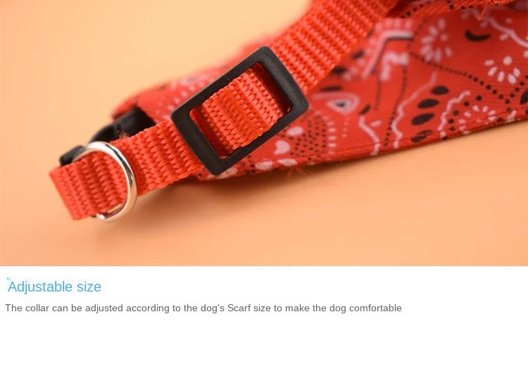 1pc Pink Color Random Pattern Pet Bandana With Adjustable Triangle Shape & Buckle Pet Dog Neck Scarf Puppy Cat Dog Collar Bibs