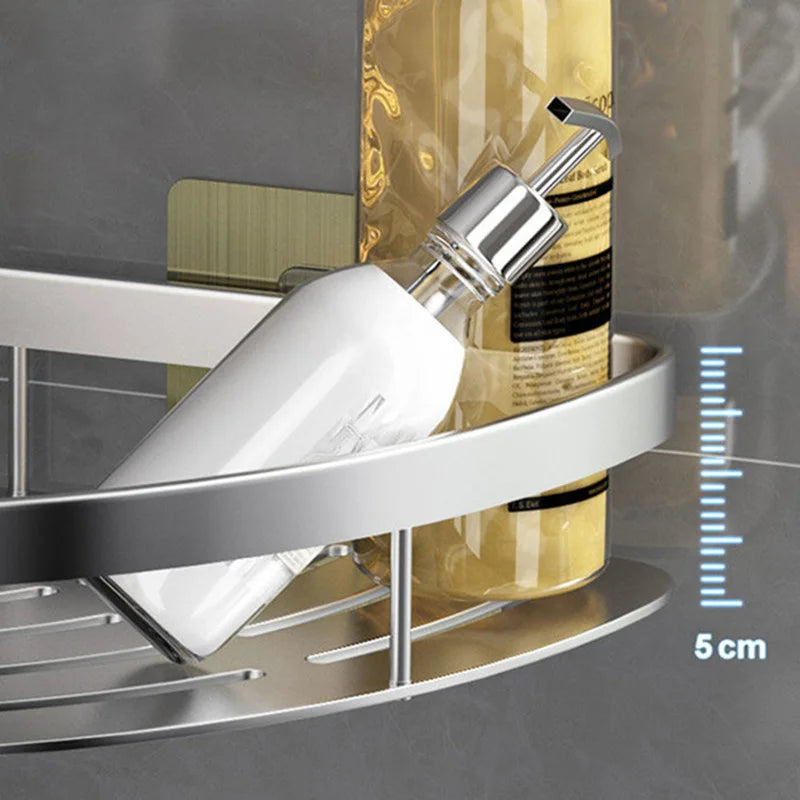 Bathroom No-Nail Shelf Shower Corner Shelf Aluminum Shampoo Shelf Shower Organizer Bathroom Accessories