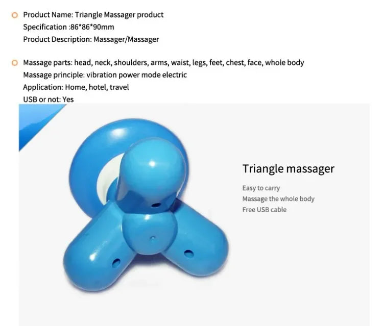 Multifunctional Full Body Vibration Mini Mini Massager Household USB Charging Electric Triangle Cervical Massage