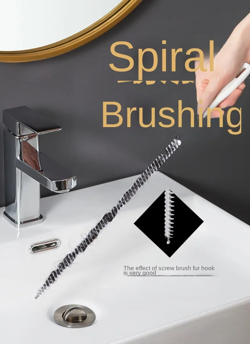 Pipe Dredging Brush Long Clean Kitchen Bathroom Hair Sewer Sink Cleaning Drain Pipe Flexible Cleaner Clog Plug Hole Remover Tool