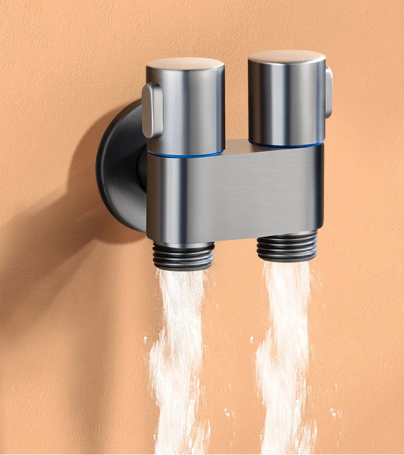Double Outlet angle valve wall-mounted double outlet bidet toilet accessories Hygienic shower toilet bidet sprayer shower head