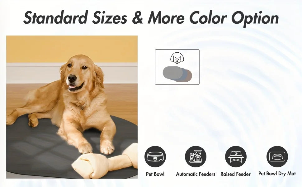 1pc Solid Color Oval Pet Mat Absorbent Food Pad Non-Slip Quick-dry Water Fountain Rug For Pet Dog Cat Home Room Supplies