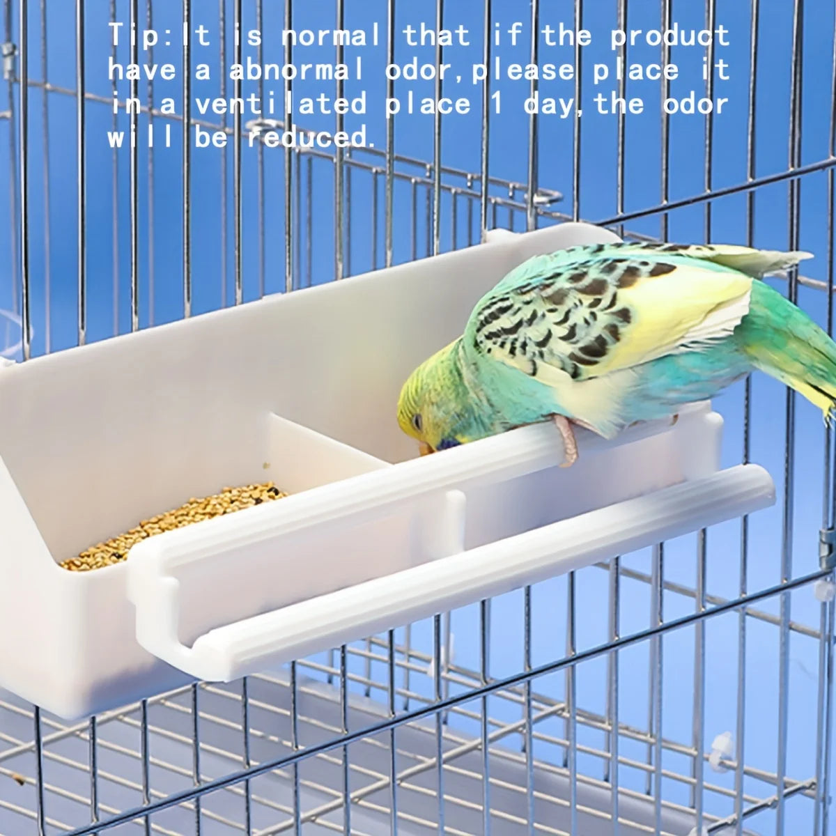 Double grid stand bird feeding trough parrot feeder