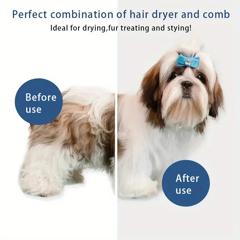 Quiet Pet Grooming Dryer With Comb Brush For Grooming Dogs Cats And Kittens-Fast Drying And Gentle On Fur