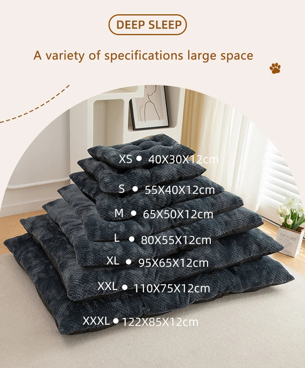 Dog Bed Pet Mat Pet Bed Washable Plush Pet Crate Bed For Dog Anti-Slip Pet Mat Bed For Cat Fluffy Comfy Pet Sleeping Mat