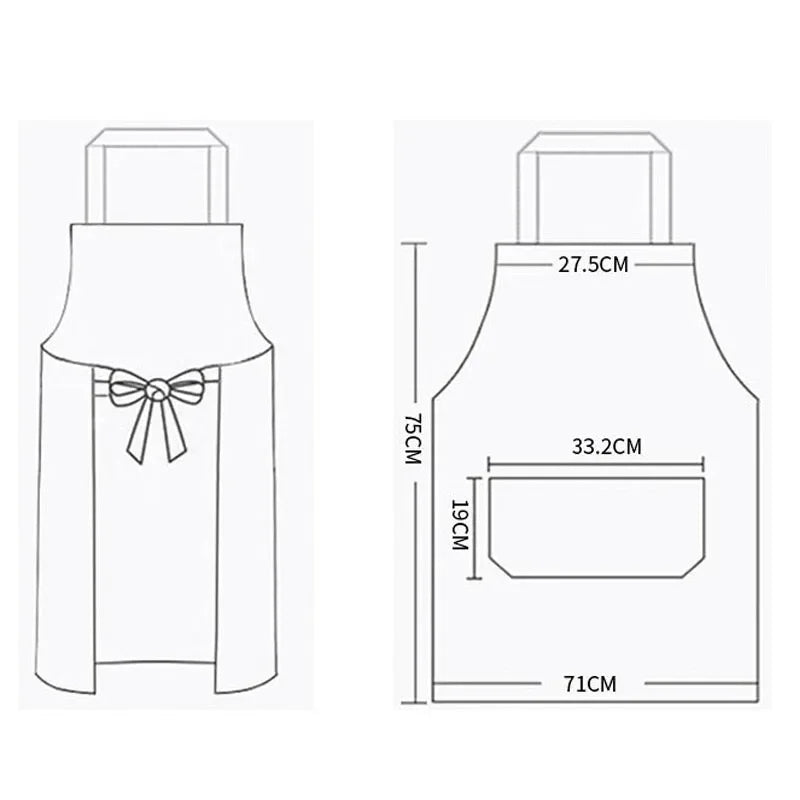 Creative Cartoon Hand-Wiping Apron Waterproof Anti-Oil For Woman Men Chef Work Apron Grill Restaurant Shop Cafes Kitchen