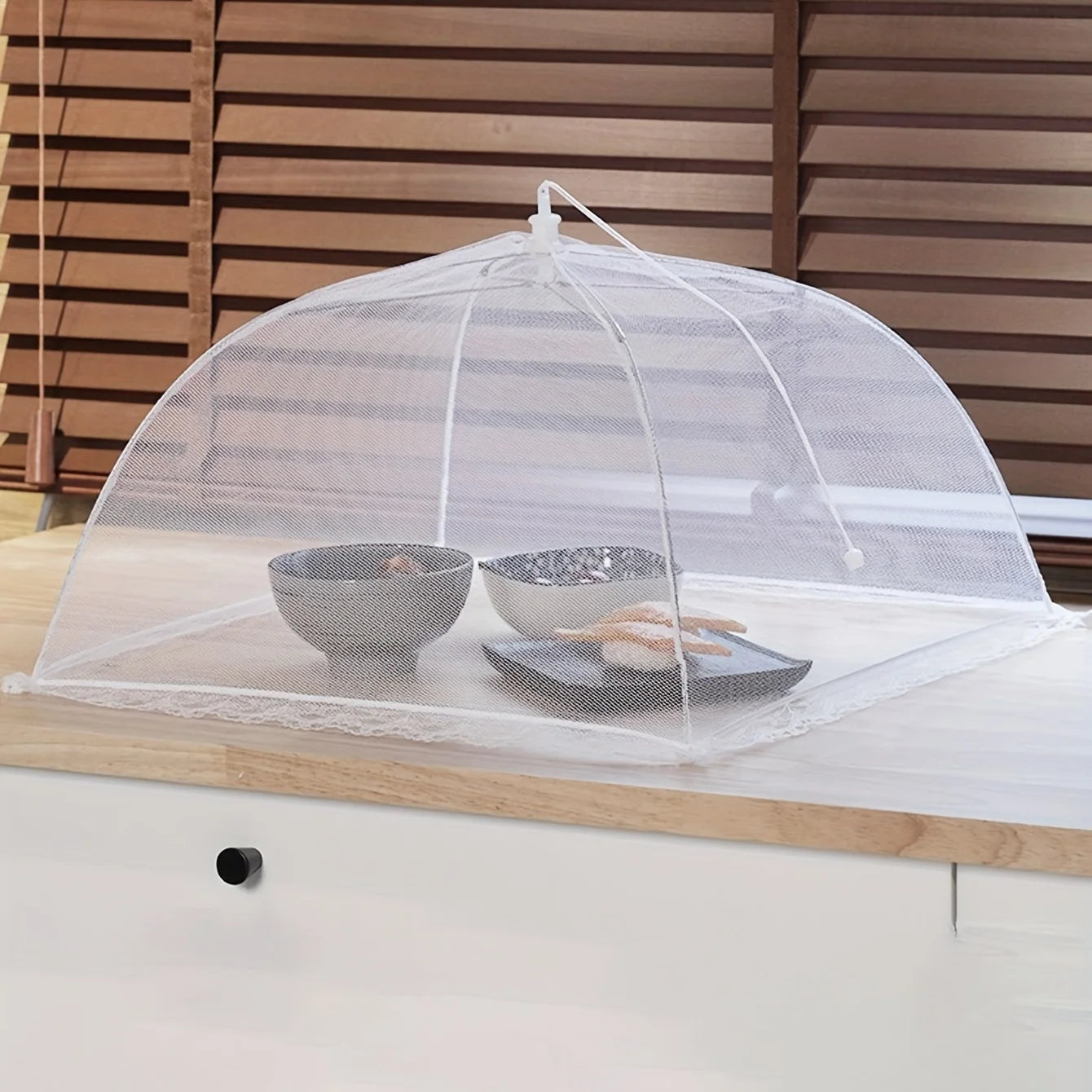 1PC-Food Covers Mesh Foldable Kitchen Anti Fly Mosquito Tent Dome Net Umbrella Picnic Protect Dish Cover Kitchen Accessories