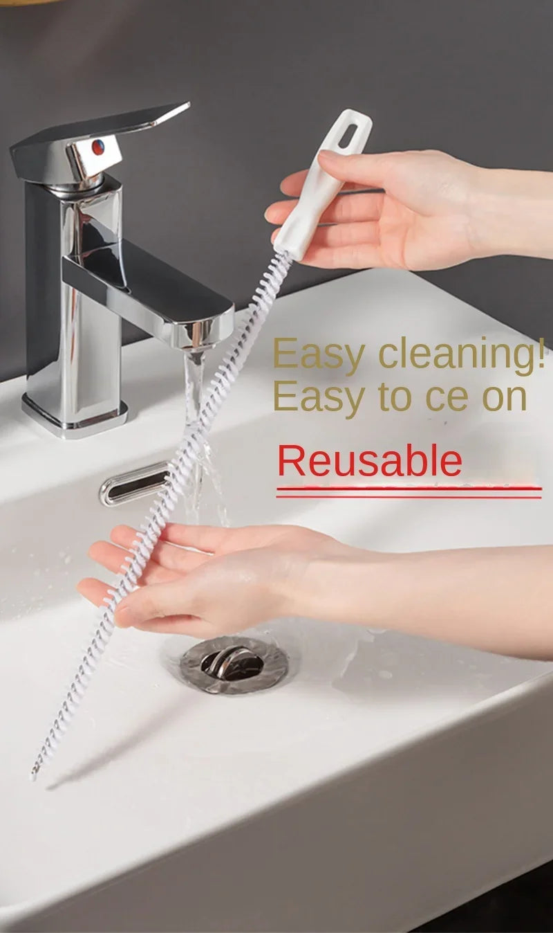 Pipe Dredging Brush Long Clean Kitchen Bathroom Hair Sewer Sink Cleaning Drain Pipe Flexible Cleaner Clog Plug Hole Remover Tool