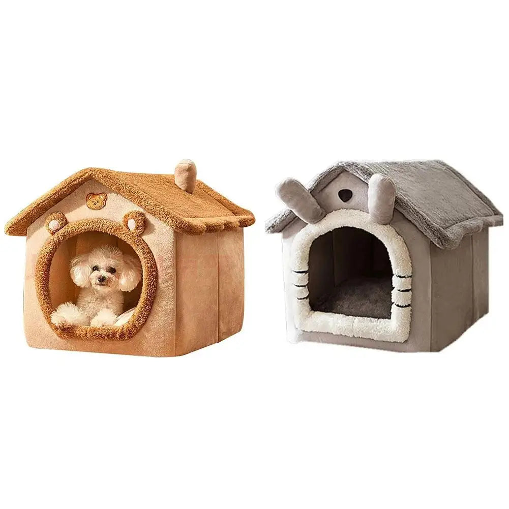 Cat Bed House Winter Sleeping Cave Collapsible Removable Washable Pet House Puppy Cave For Small Dogs And Cats Pet Supplies