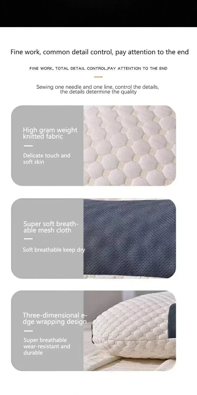 The concave convex design of the human body helps massage the neck, and the fiber massage pillow helps with sleep