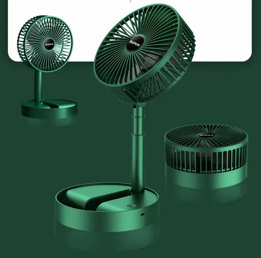 Electric Stand Fan USB / 3 Speeds Folding Portable Telescopic Floor Adjustable Height Mini Fan for Bedroom Indoor