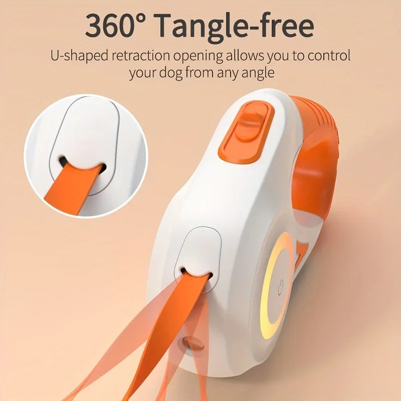 ROJECO 5M/16FT Automatic Retractable Dog Leash With LED Flash Light Outdoor Pet Walking Running Lead