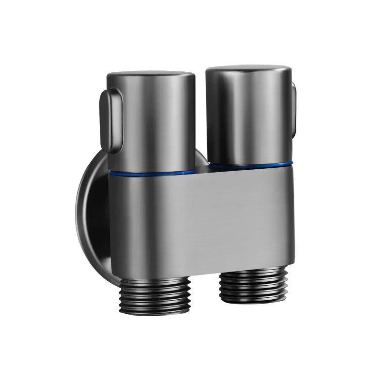 Zinc Alloy Angle Valve Wall Mount Toilet Bidet Sprayer Set One In Two Out Water Cleaning Sprayer for Bathroom Toilet Accessories