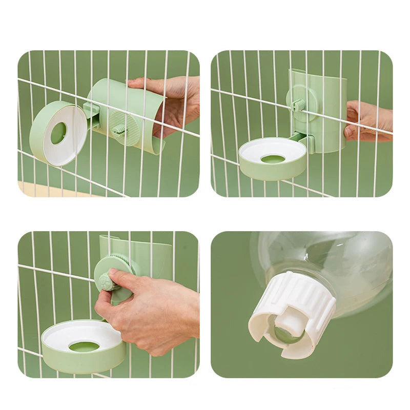 Food Container Dispenser Bowl For Puppy Cats Rabbit Cats Dogs Drinking Fountain Automatic Pet Water Bottle Cage Hanging Feeder