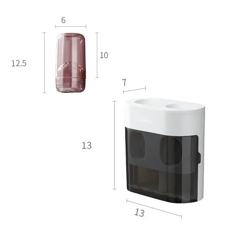 Wall Mounted Automatic Toothpaste Squeezer Toothpaste Dispenser Magnetic Toothbrush Holder Toothpaste Rack Bathroom Accessories