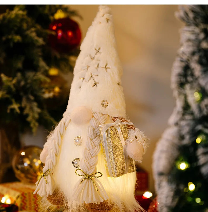 Glowing Gnome Christmas Faceless Doll 30cm Tree Decorations 2024 Night Light Xmas Gift Navidad 2023 New Year Home Decor