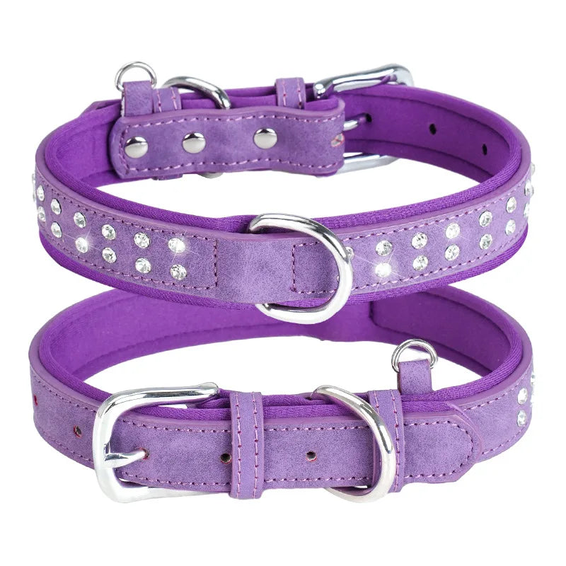 S-L Bling Rhinestone Puppy Dog Collars Personalized Small Dogs Chihuahua Collar for Small Dogs Cats Necklace Pet Accessories