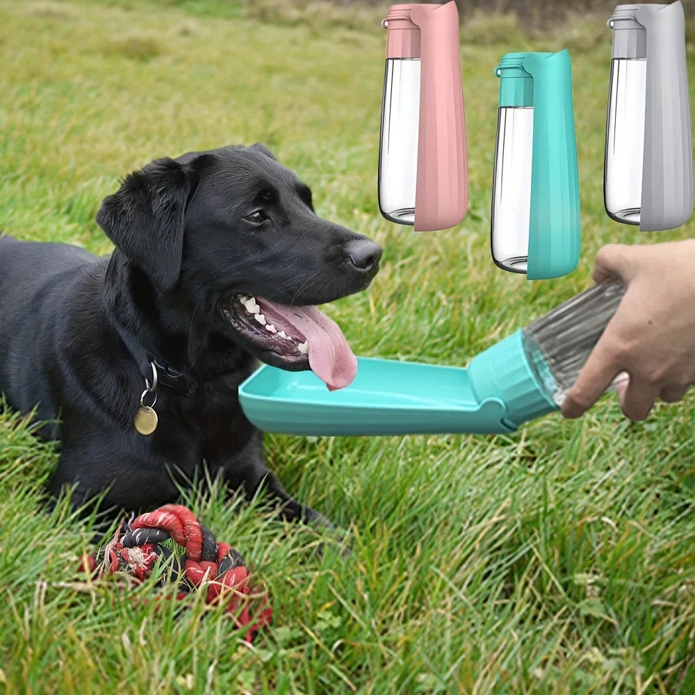 1pc Portable Pet Water Bottle For Dogs Cats, Plastic Pet Foldable Water Dispenser With Lanyard For Outdoor Walking Traveling