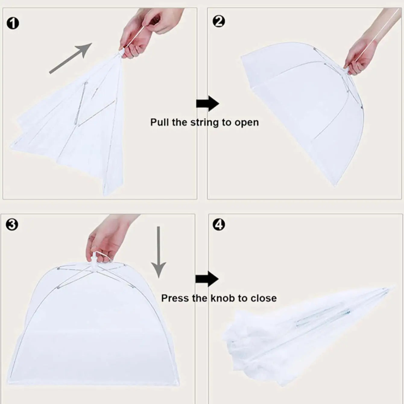 1PC-Food Covers Mesh Foldable Kitchen Anti Fly Mosquito Tent Dome Net Umbrella Picnic Protect Dish Cover Kitchen Accessories